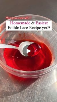 76K views · 3.4K reactions | MY GO TO RED EDIBLE LACE RECIPE IS HERE 👇🏻

✅Ingredients

1. Glucose: 18grams
2. Hot water to melt the glucose: 80ml
3. Tylose: 8g 
4. Icing sugar: 7g
5. Cornflour: 17g
6. ⁠Red Color: 1tsp

✅ Instructions

1. Mix glucose and hot water until dissolved.
2. Add tylose powder, then icing sugar and cornflour. Stir until smooth.
3. Add red color powder & mix it well.
4. Spread on a silicone lace mat.

🔥My pro tip: Make sure to add the Red Colour when the Glucose water is still warm

‼️ Save this Recipe 🤝🏻 & share it with your baking buddies!

✅ Follow @sangeetas_cooking_mantra for more fantastic content 😍

#lace #lacerecipe #viralreels #viralvideos #reels #ediblelace #ediblelacerecipe #trendingreels #caketipsandtricks #caketips #cakehacks #recipe #recipeoftheda