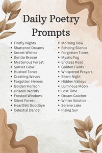 Explore a new prompt every day to match your mood and creativity. Save this pin to keep your writing fresh and exciting!