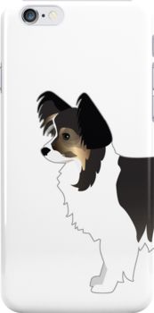 Long-haired Chihuahua Tri-Color Basic Breed Silhouette by TriPodDogDesign