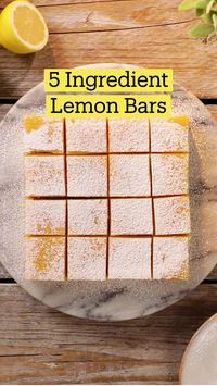 1hr 30min · 16 servings     Ingredients:    • For the base  • 100 grams butter, at room temperature  • 50 grams icing sugar  • 1 lemon, zest only  • 175 grams plain flour  • For the lemon topping  • 250 grams icing sugar  • 50 grams plain flour  • 5 eggs, beaten  • 250 millilitres lemon juice, or thereabouts (about 5 or 6 lemons)  Instructions:    • Preheat oven to 160C/140C fan.  • Cream the butter and sugar. Add the lemon zest. Add the flour. Shape into a dough and press into the lined tin. Prick all over then bake for 30 minutes. Take out and turn oven up to 180/160C fan.  • Mix the sugar and flour in a bowl. Mix the eggs and lemon juice together, then sieve into a jug. Gradually add to the sugar mixture, mixing well to avoid lumps. Pour on top of the base and put into the hot oven for