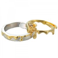 Adjustable Honey Love Promise Rings For Couples In Sterling Silver