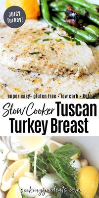 Tender slow cooker turkey breast is an easy recipe for juicy turkey! This crockpot turkey will make your life very easy at your next holiday dinner! Only a few simple ingredients and you are on your way! A perfect holiday dinner idea or an easy weeknight meal - anytime of the year! This recipe is gluten free, low carb, has no added sugar, and is keto friendly