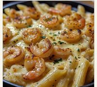 Garlic Shrimp Penne with Provolone Cream Sauce: A Decadent Dinner Delight – chefmaniac.com