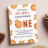 Our pizza birthday invitation is the perfect way to invite friends and family to your party. The design features a watercolor theme, with plenty of space for all the important details such as the date, time, and location of the party. Perfect for any age, gender and theme of the party, it is sure to impress your guests and get them excited for the celebration.