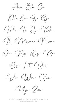 Discover the magic of calligraphy fonts alphabet and cursive fonts that can transform any project! This font is a delicate script font that works nicely in logos and website designs. The uppercase letters are somewhat bubbly, but the lowercase letters have a classic drawn out cursive feel. Our list of free Canva fonts provides lots of options, from aesthetic fonts to typography fonts, designed to elevate your designs!