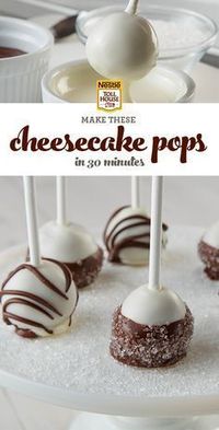 Cheesecake. Covered in chocolate. On a stick. In just 30 minutes. Learn how to make this irresistible Nestle Toll House dessert in a few simple steps.