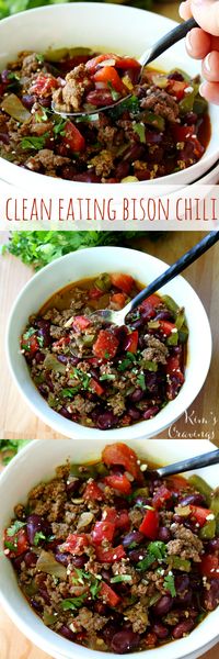 Clean Eating Bison Chili is so easy to make and so mouthwatering, your tastebuds will dance! This nutritious meal choice is filling, full of flavor and perfect for those picky "meat and potato" people that are easing into healthier eating.