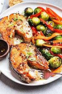 Maple Garlic Salmon Steaks - Clean Foodie Cravings