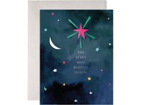 "The stars were brightly shining." Each E. Frances card begins as an original hand painted watercolor illustration and is then printed on luxe, heavyweight paper in brilliant color. Folded card, blank inside. 5.5" x 4.25" Made in the USA