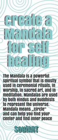 Mandalas are often used in art therapy because they can have a healing and calming effect on us. Creating mandalas has several benefits. A lot of people love using Coloring books, Mandala templates are very popular but I actually think that the benefits of creating a Mandala are higher if you actually create one from scratch. My Art Therapy Online Course offers several therapeutic art exercises that help you to work on self healing and personal development. #mandala #selfhealing #peace #creating