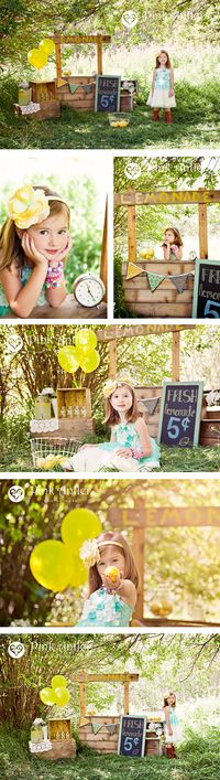 Adorable stylized Lemonade Stand Session.