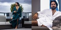 Calf-length robe for men! Premium quality robe with pockets. They are ideal for any body size or shape. It is not transparent. The side lines are opened for comfort.