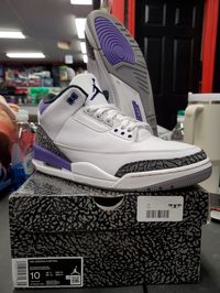 Size 10 Jordan 3 Retro Dark Iris. Condition is Pre-owned. Shipped with USPS Priority Mail.