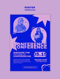 Conference template design | Free Psd #Freepik #freepsd #poster-template #vertical #design-poster #information-poster