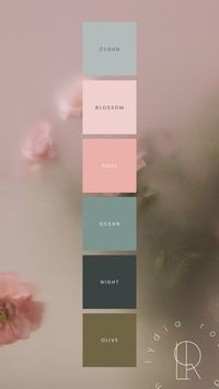 Let the Rosy Sky color palette transport you to a realm of peace and inspiration. Olive Green brings nature's calm, while Teal adds a touch of depth. Pink whispers of romance, and Grey adds sophistication. Create your own harmonious oasis with these soothing shades. Perfect for your wedding, home decor or business branding.  Green, pink and grey colour palette.