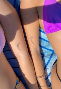 Shark tattoo, fine line tattoo, Florida girls, nurse shark tattoo