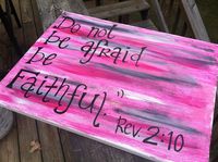 Pink Black and White Handmade Bible Verse Canvas Art. $25.00, via Etsy.