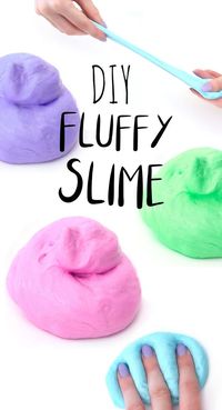 This handmade fluffy, stretchy slime is so much fun to play with. Kids will  love making their own slime and it will keep them busy for hours.