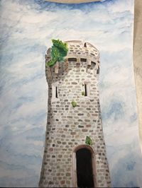 #watercolor #castle #art #painting #reproduction #tower 