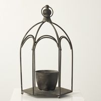 Large Outdoor Metal Candle Lantern Planter Fireplace Mantel Decor