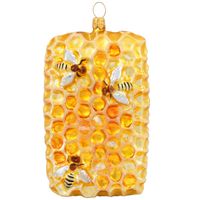 Honeycomb With Bees Glass Ornament $22.99