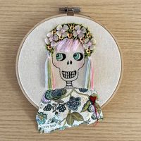 Olive. Embroidery Hoop Art 6. Original. Day of the Dead. - Etsy