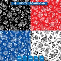 Bandana Seamless Pattern Vector Clipart Illustration. - Etsy