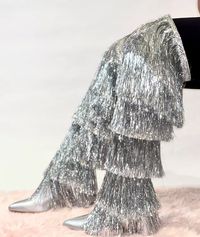 Beyoncé-Inspired Boots With Shimmery Silver Fringe