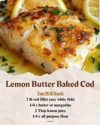 Ingredients: 2 lb cod fillet any white fish 1/4 c butter or margarine Must express something to keep getting my recipes.... Enjoy Instructions: