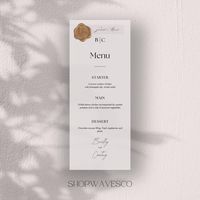 Wedding Menu, Wedding Menu With Names, Wedding Menu Wax Seal, Menu Card for Wedding, Menu for Wedding, Wedding Menu Card, Wedding Menus Name - Etsy