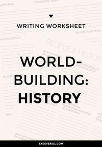 I have another worldbuilding worksheet for you! This one has two pages; the first will prompt you to detail all of the major turning points in your world’s history, and the second will question you closely about how your peoples record, study and interpret history. The nice thing about history is…