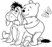 Winnie and Eeyore Coloring Page