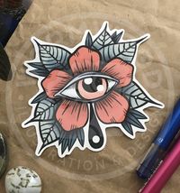 Eye Flower Sticker Neo Traditional Tattoo Sticker Tattoo Art | Etsy