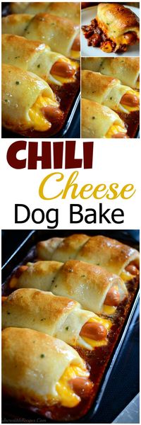 Chili Cheese Dog Bake - these are the BEST Football Party Food Ideas!