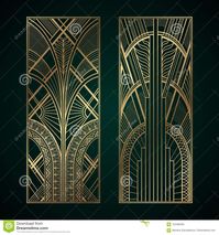 Illustration about Gold luxury art deco geometric panels on dark green background. Illustration of isolated, dark, background - 122466450