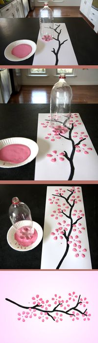 Soda Bottle Cherry Blossom Wall Art