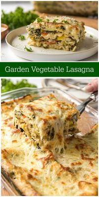 Garden Vegetable Lasagna recipe from RecipeGirl.com #garden #vegetable #vegetables #pasta #lasagna #vegetarian #recipe #RecipeGirl