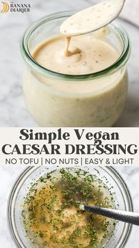 This 2-minute Vegan Caesar dressing comes together with just a whisk and bowl and uses only pantry staple ingredients! No vegan cheese nor nutritional yeast needed! Perfect for vegan Caesar salads with homemade croutons, veggie dips, dairy free burger sauces, and more!