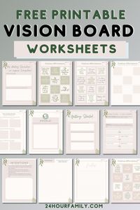 Free Printable Vision Board Worksheets (Updated 2024) notabilityplanner #businesscard #tripplanner #minimalistramadanplanner