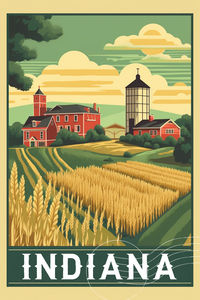 Capture the essence of Indiana's natural beauty, landmarks, and heritage with our Indiana Vintage Travel Poster Print. This high-quality, vintage-inspired print is the perfect addition to your collection for travel enthusiasts.