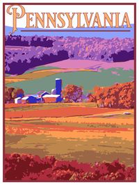 Pennsylvania travel poster designed by us here at OsoTraveled in the vintage style remeniscent of the early twentieth century. *Poster available in a variety of sizes *175gsm archival matte paper *Standard frame sizes for easy framing (frame not included) *Perfect for office, living areas. bedroom, dorm. man cave, kitchen, dining...you get the idea, anywhere. *Can be customized for a specific vacation memory, or see our listing for Custom Travel Poster from your photo We design and print each tr