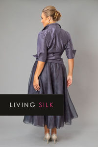 Long Pure Silk perfect for a Fall or Winter Wedding.  Classic dressing for the Mother of the Bride or Groom or any special occasion where you would like to Celebrate in Silk. #puresilkdresses #celebrateinsilk #formalwedding #springwedding #summerwedding #livingsilk #fallwedding #winterwedding #puresilk #livingsilk