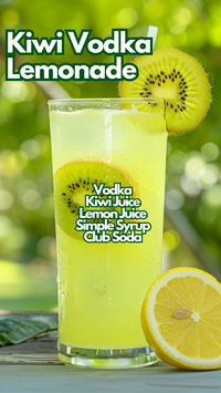 When craving for a refreshing twist on a classic lemonade, try the Kiwi Vodka Lemonade. The fresh kiwi juice blends perfectly with the tart lemon, creating a bright, balanced drink. #kiwivodkalemonade