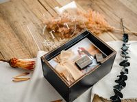 A sophisticated black wooden photo box, perfect for professional photographers who want to make a lasting impression. It accommodates 250 prints (4×6”, 5×7”, 6×8”) and features a dedicated USB compartment, ensuring a seamless way to deliver both digital and printed memories. The clear acrylic lid can be personalized with names, dates, an inspiring quote, or a studio logo. A matching wooden USB flash drive is available separately and can also be engraved for a fully customized presentation.  #woodenphotobox #photopackaging #woodenusb #usbbox #weddingusb #usbflashdrive #usbpackaging #photographypackaging #weddingphotobox #packagingforphotographers