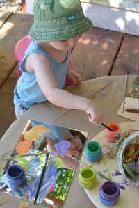 Reggio Inspired Mirror Nature Painting for Toddlers - Meri Cherry