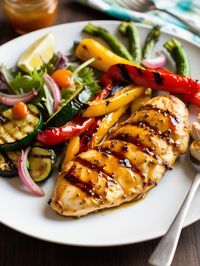 This grilled chicken recipe is a crowd-pleaser! The sweet and savory combination of honey and garlic creates an irresistible flavor. Serve this easy-to-make dish with rice or roasted potatoes for a satisfying summer meal.