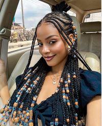 Braided hairstyle with beads