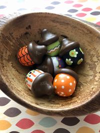 Painted Wooden Acorn Bowl Fillers Halloween Decor - Etsy