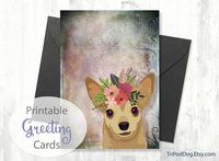 Chihuahua Greeting Card Flower Crown Digital Download