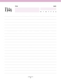 FREE Aesthetic Notes Templates - Instant Lined Notes PDF